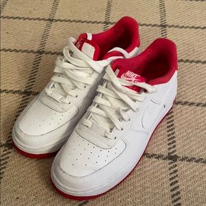 White and red AF1s